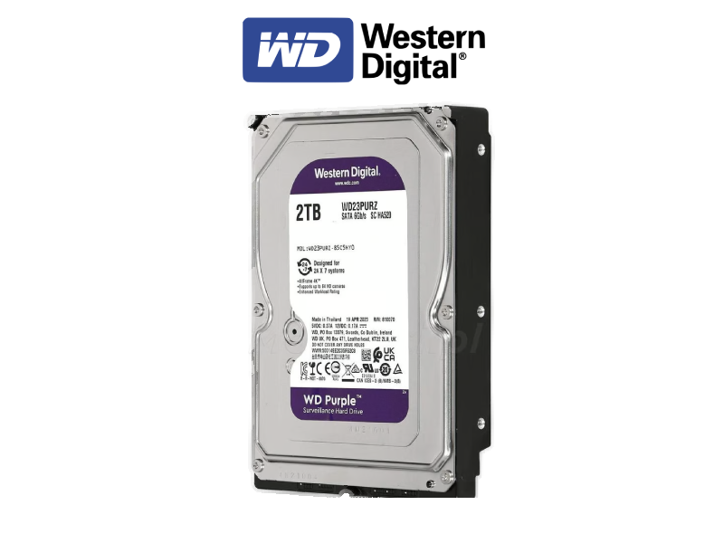 DISCO DURO 2TB WESTERN DIGITAL PURPLE, 5400 SATA 6.0 GB/S, 3.5